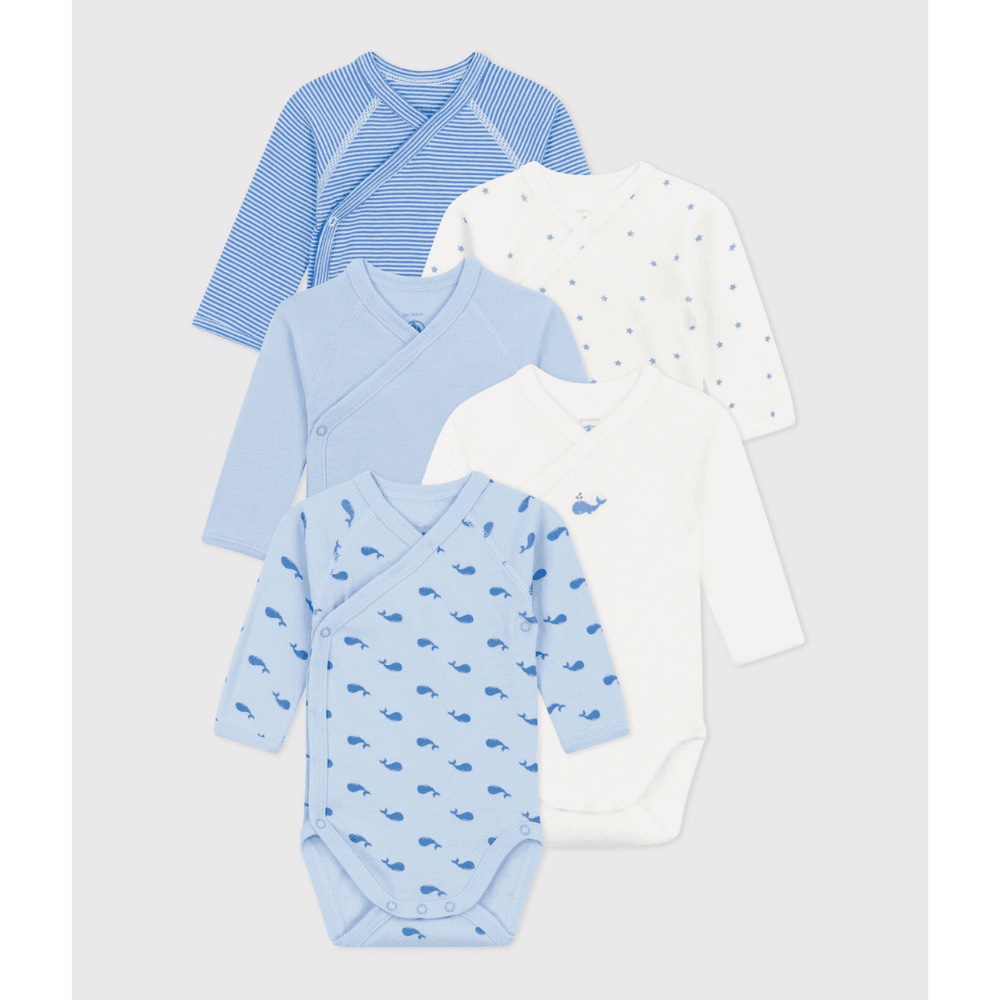 Petit Bateau / 5 pak baby body / hvaler — billede 1