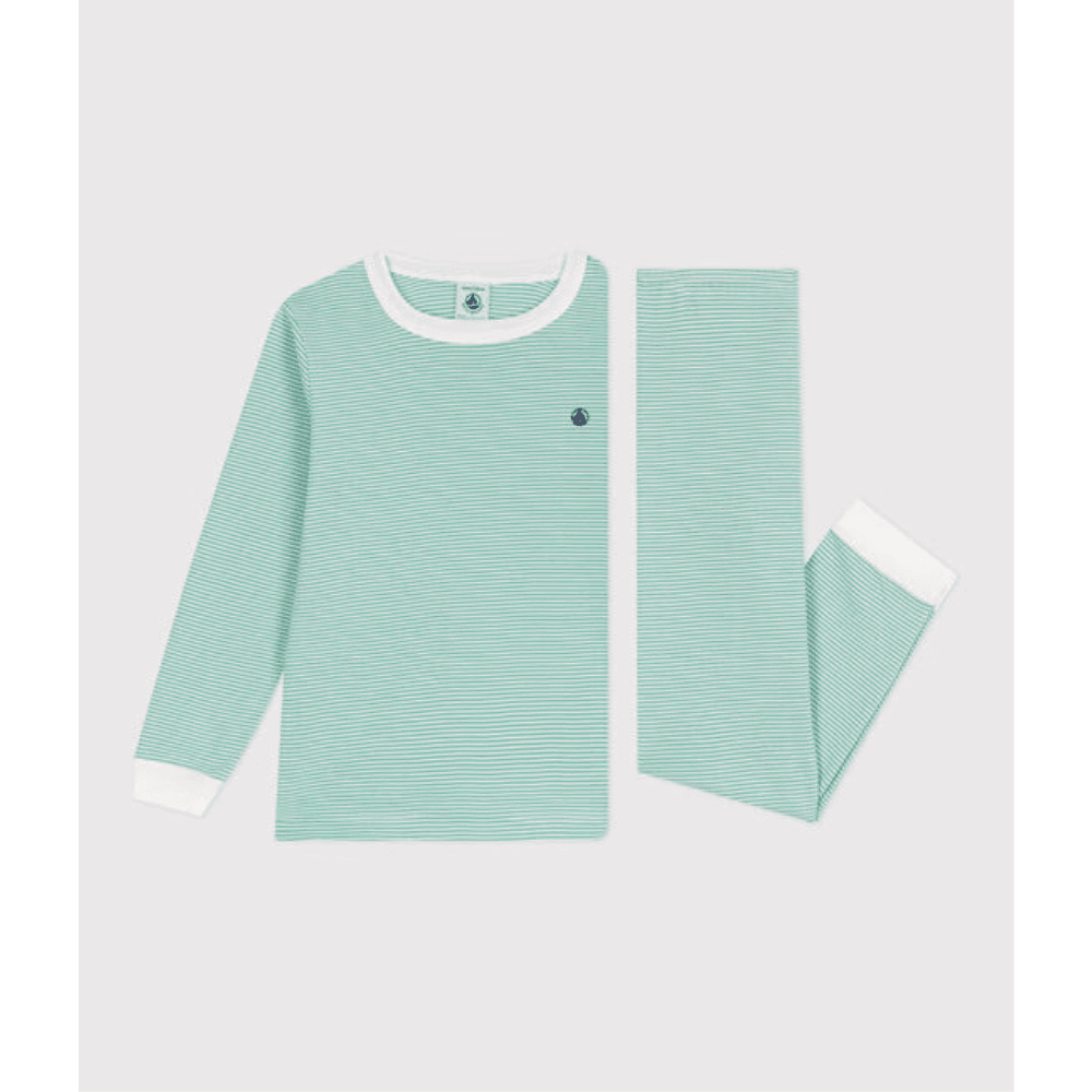 Petit Bateau / Nattøj Sæt / Grønne Striber — billede 3