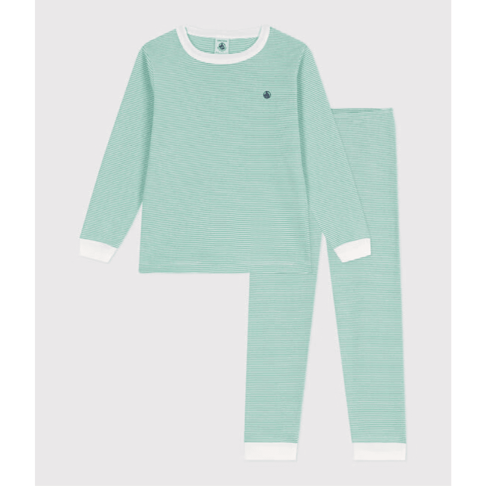 Petit Bateau / Nattøj Sæt / Grønne Striber — billede 1