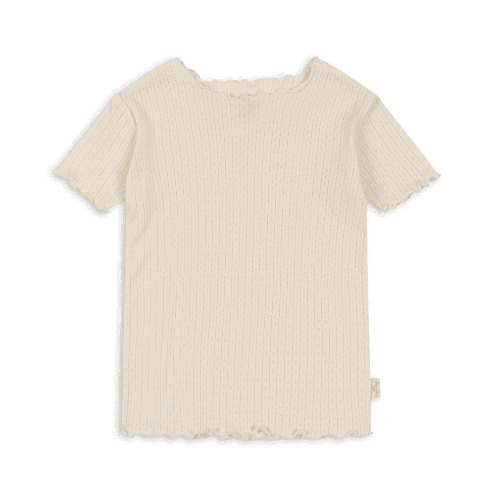 Konges Sløjd / Minnie pointelle t-shirt / Antique hvid — billede 1