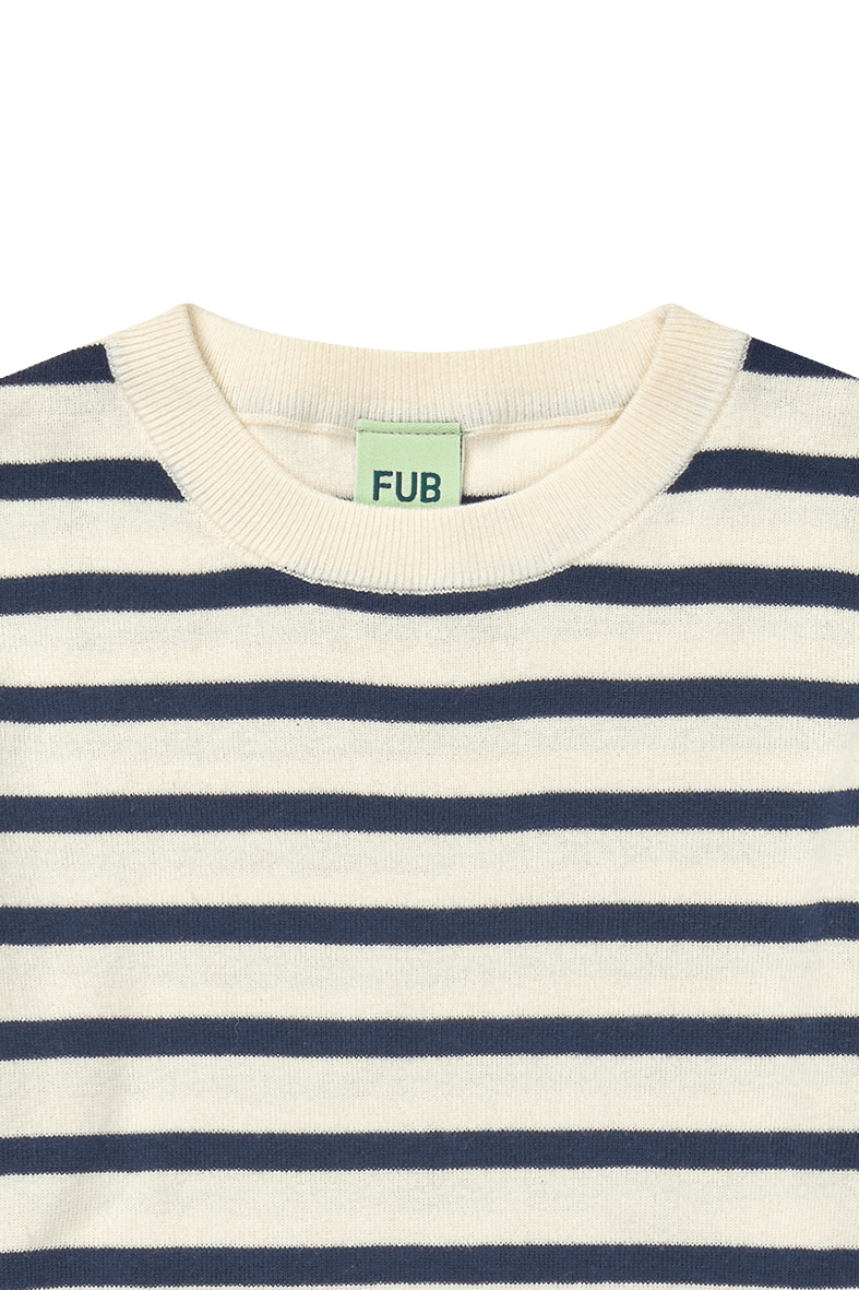 FUB / Langærmet Bomulds Bluse / Ecru Dark Navy — billede 2