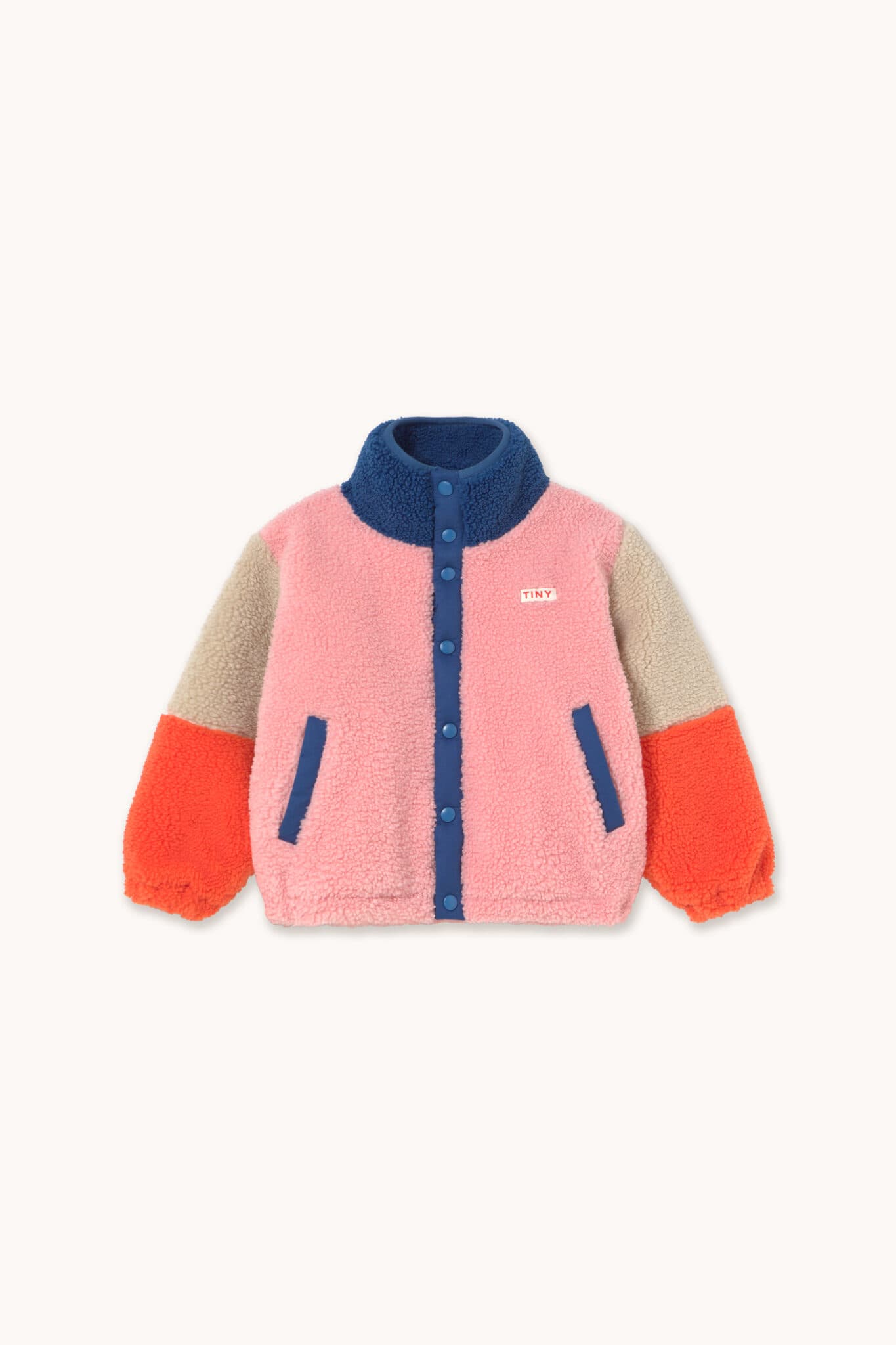 Tiny Cottons / Color Block Polar Teddy Jakke / Rød