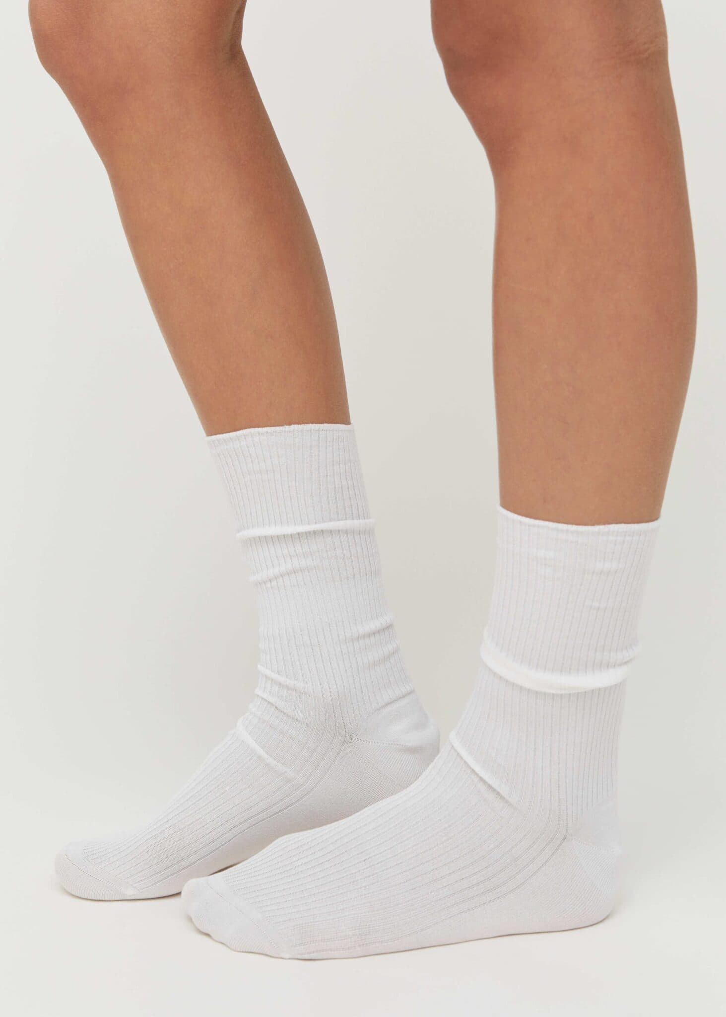 Aiayu / Bomulds Rib Strømper / Hvid — billede 1