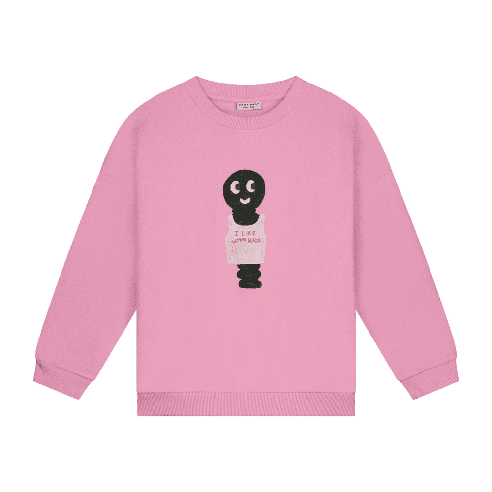 Daily Brat / I Like Worm Hugs Sweatshirt / Lyserød — billede 1