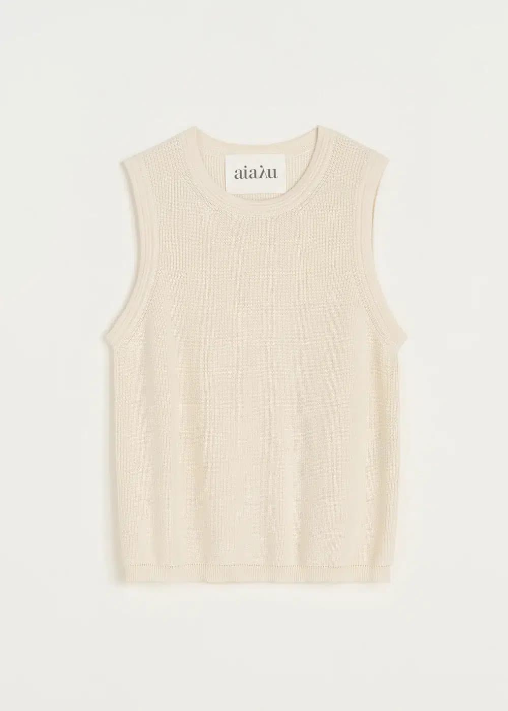 Aiayu / Aaesha strikket top / Pure Ecru — billede 2
