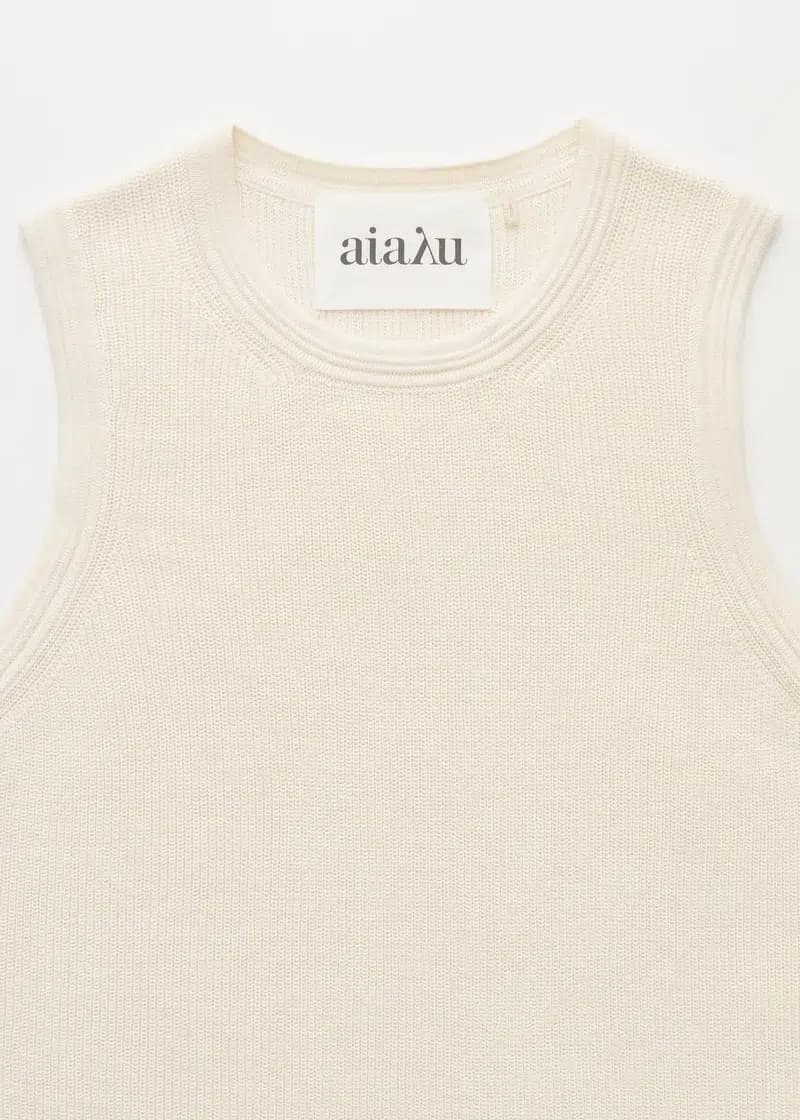 Aiayu / Aaesha strikket top / Pure Ecru — billede 5