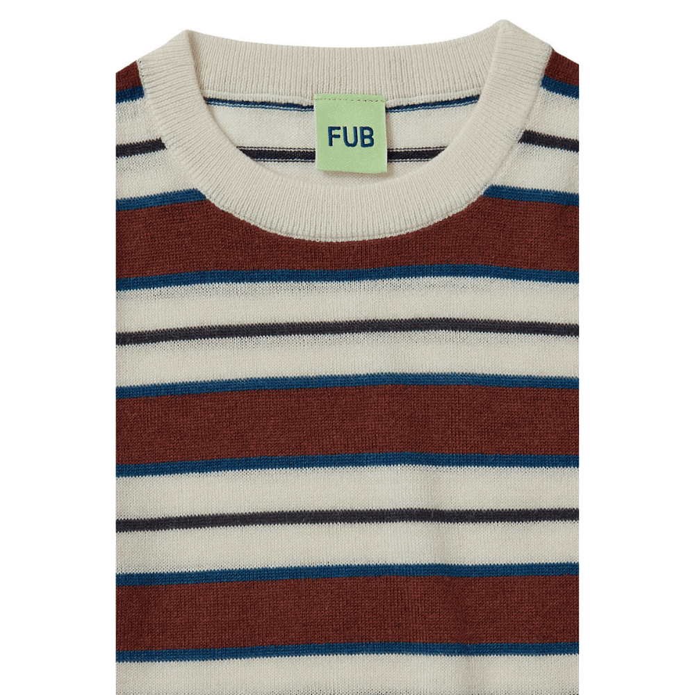 FUB / Stribet uld bluse / ecru clay — billede 2