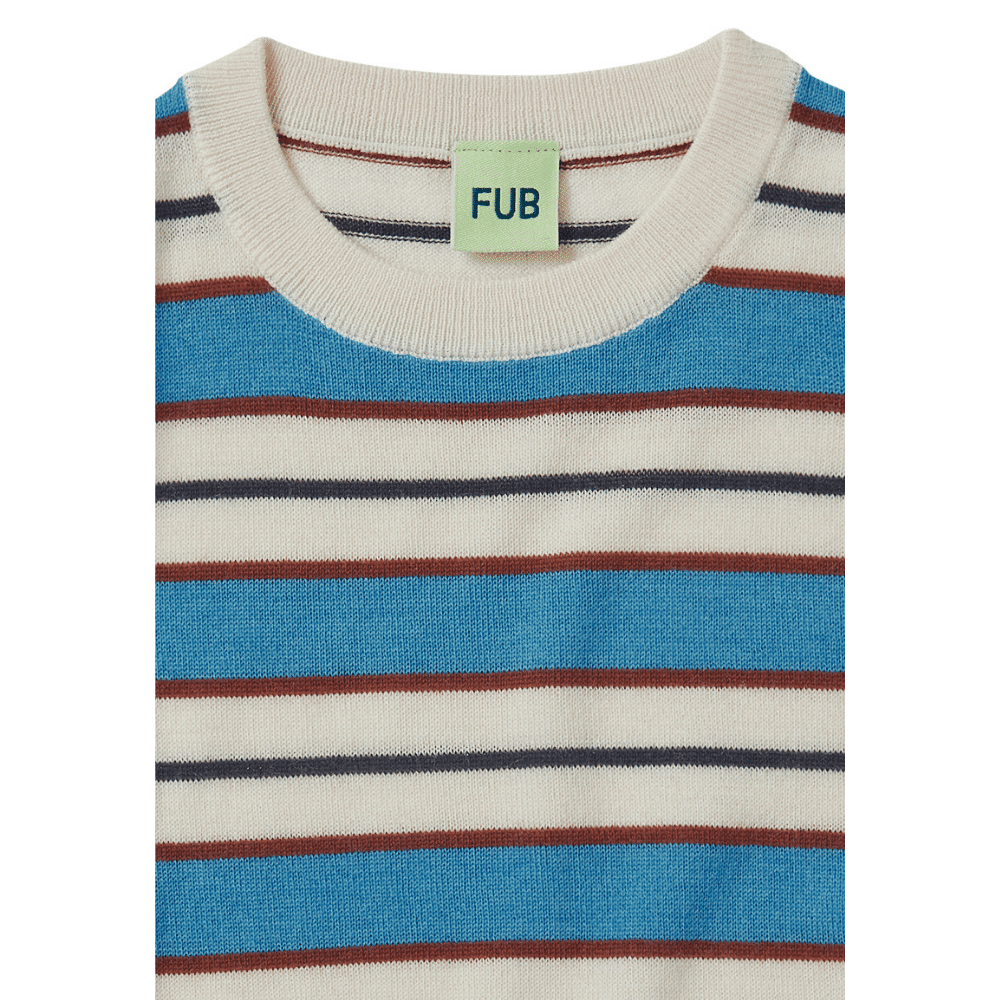FUB / Stribet uld bluse / ecru deep sky — billede 2