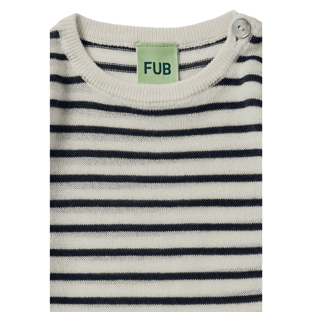FUB / Baby uld body striber / dark navy — billede 2