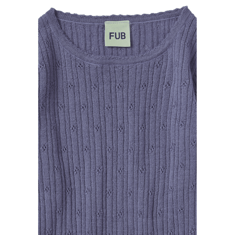 FUB / Pointelle uld bluse / dusty violet — billede 2