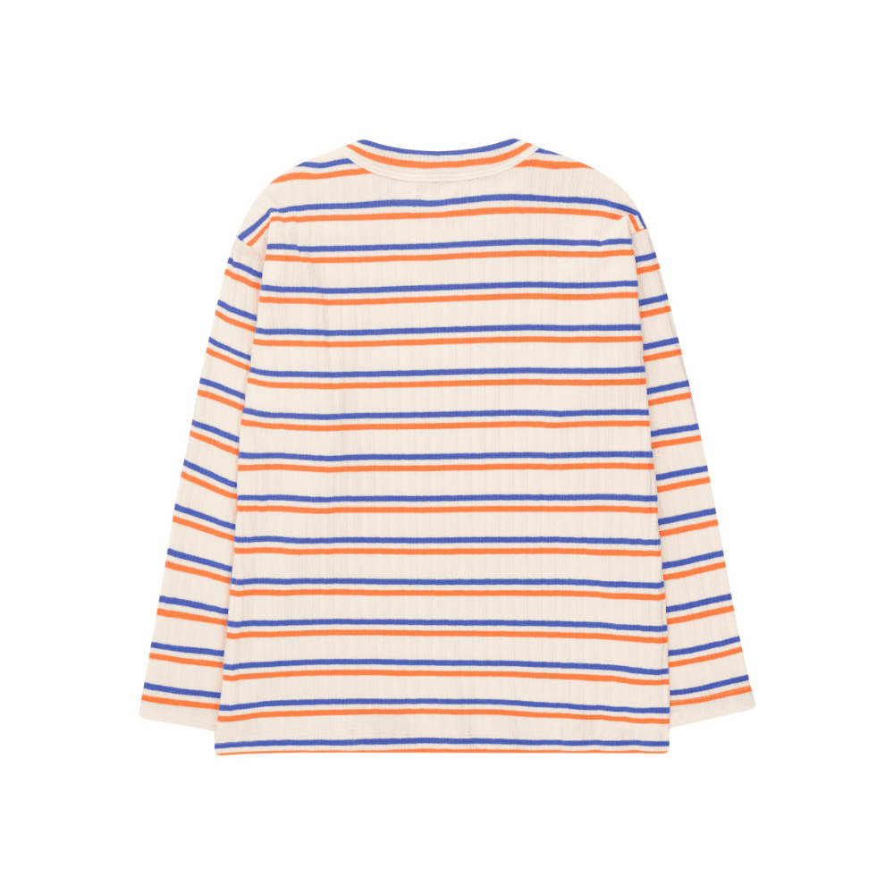 Tiny Cottons / Langærmet rib bluse / Orange Blå Striber — billede 2
