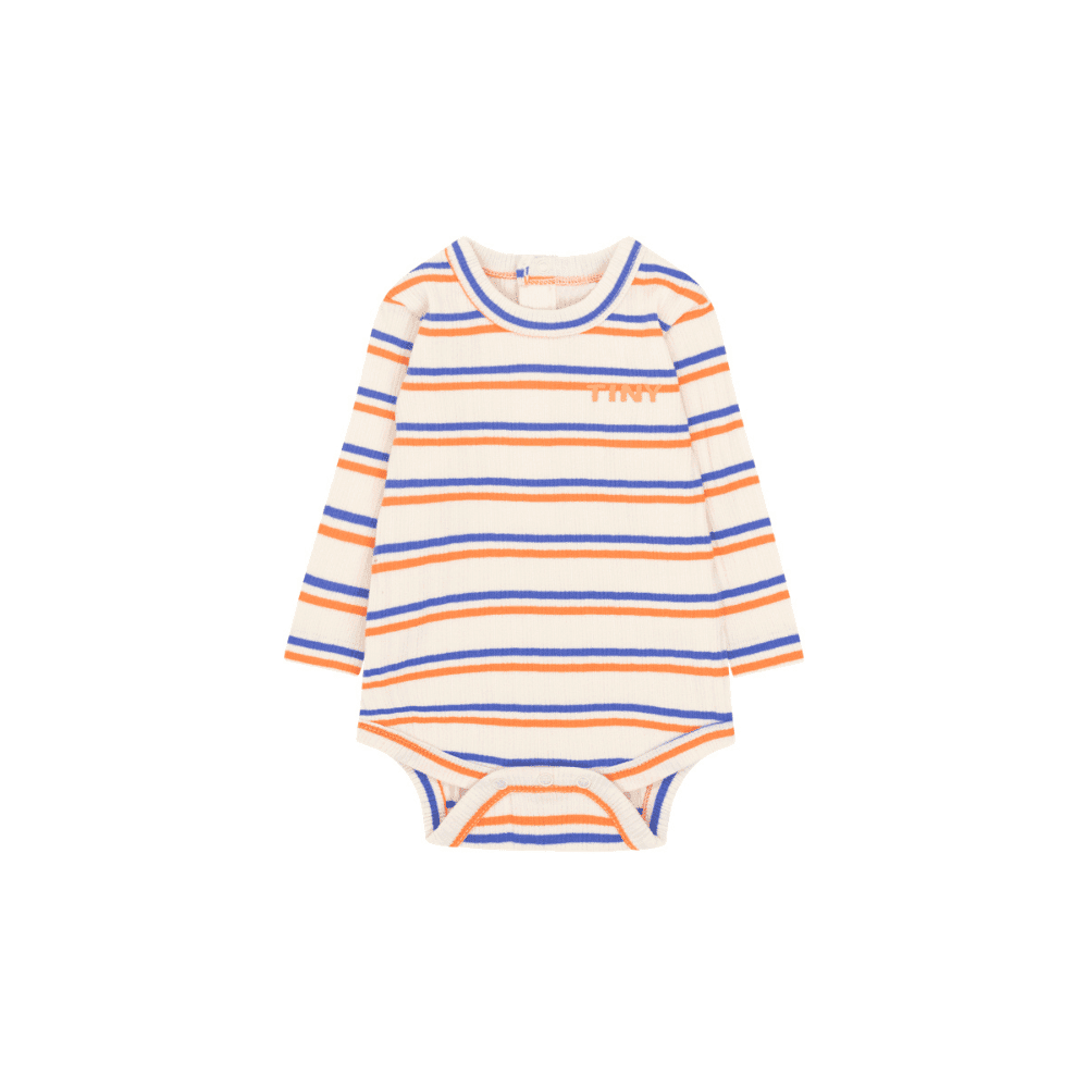 Tiny Cottons / Rib Body / Orange Blå Striber — billede 1