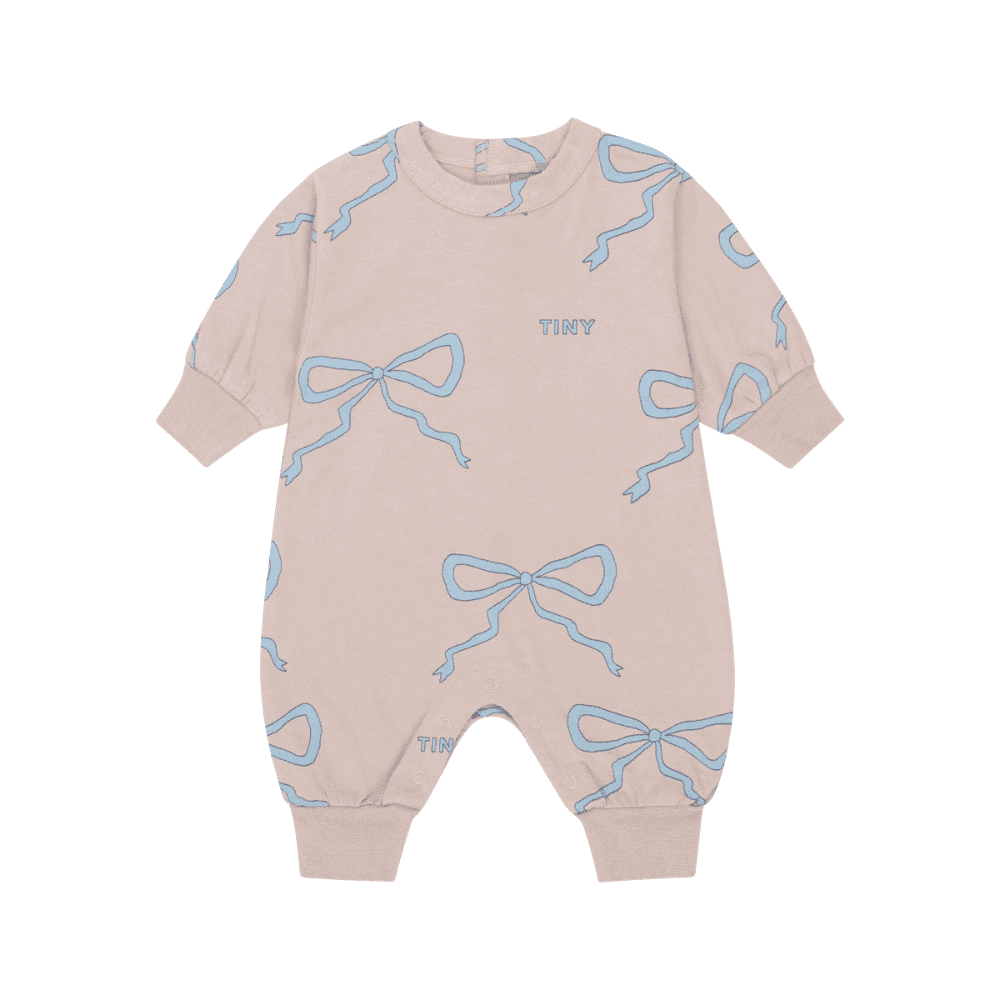 Tiny Cottons / Heldragt med blå sløjfer / Taupe — billede 1