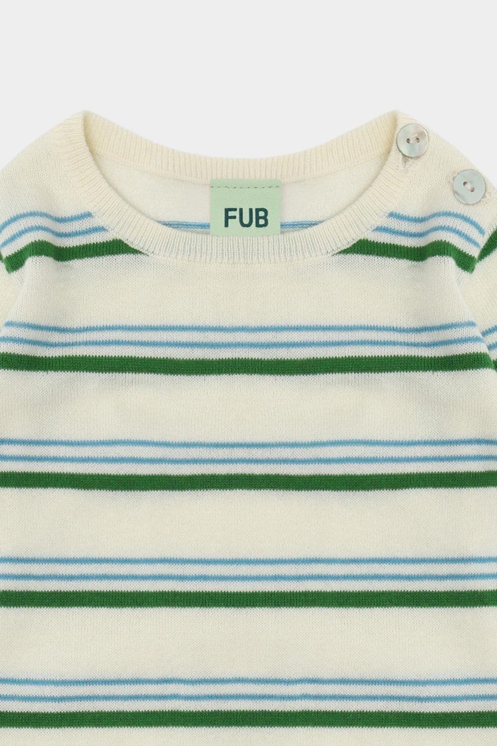 FUB / Langærmet Stribet Body / Pine Ecru — billede 2