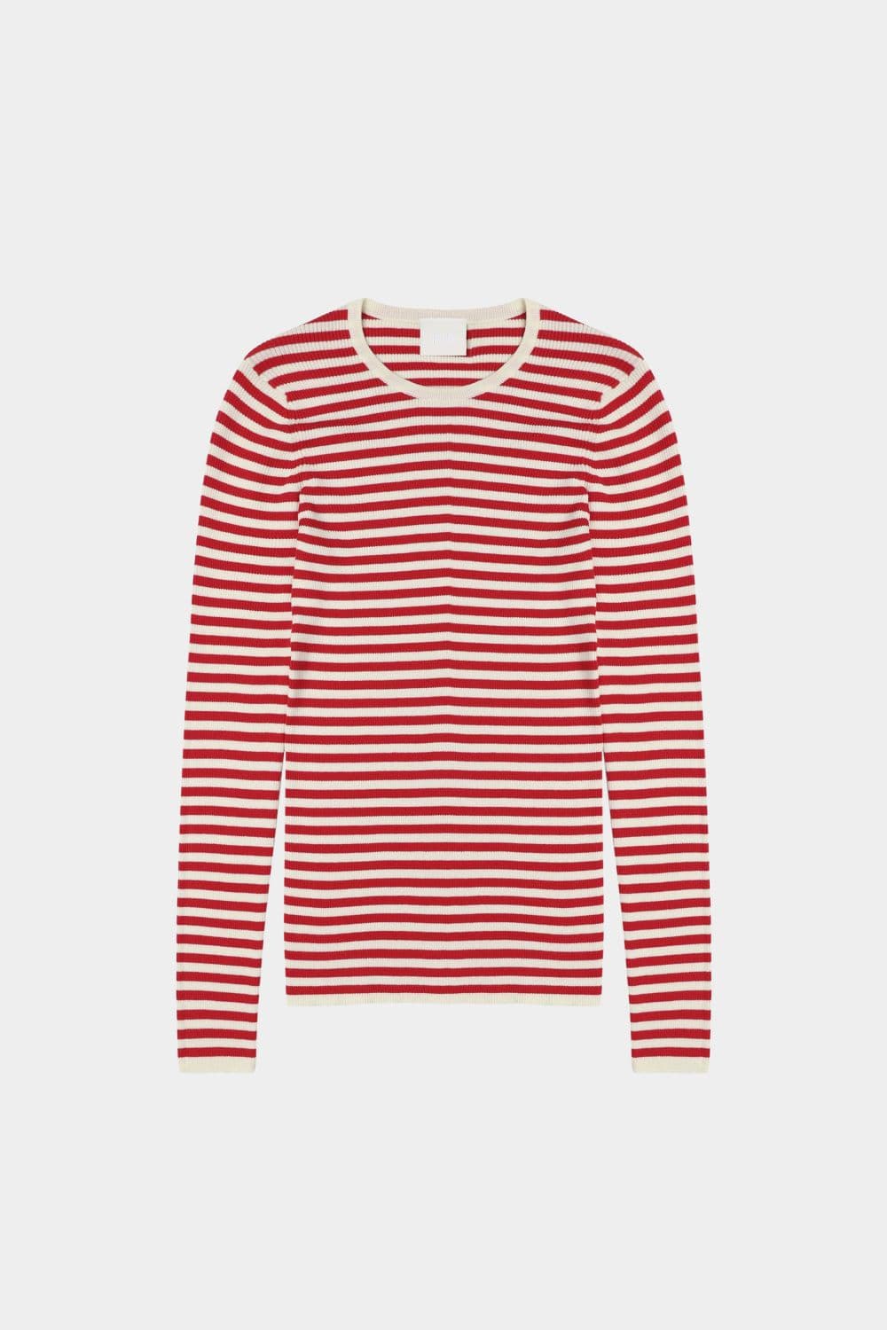 FUB Woman / Stribet Bomulds Rib Bluse / Red