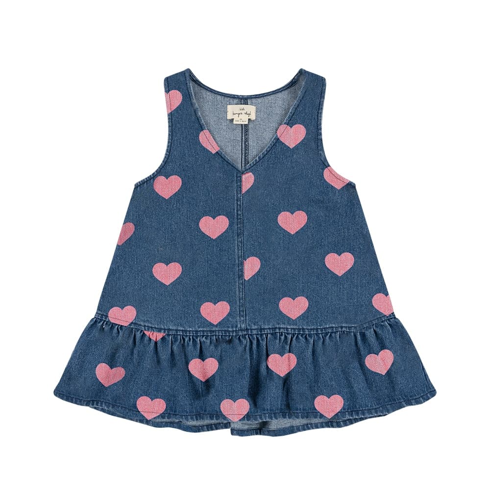 Konges Sløjd / Magot Denim Kjole med hjerter / Bon Coeur Pink