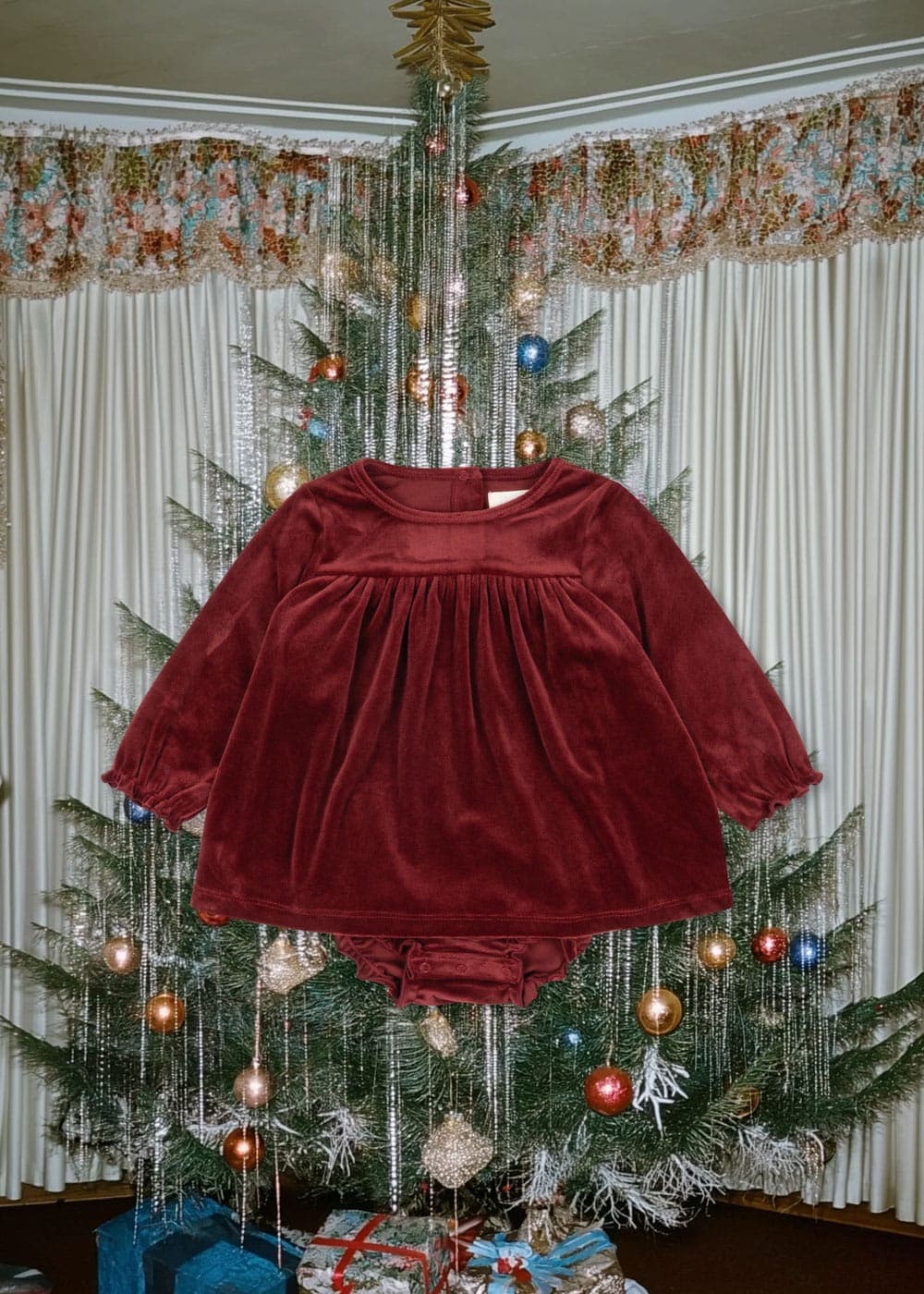 Konges Sløjd / Jingle Baby romper kjole / Red Dahlia — billede 4