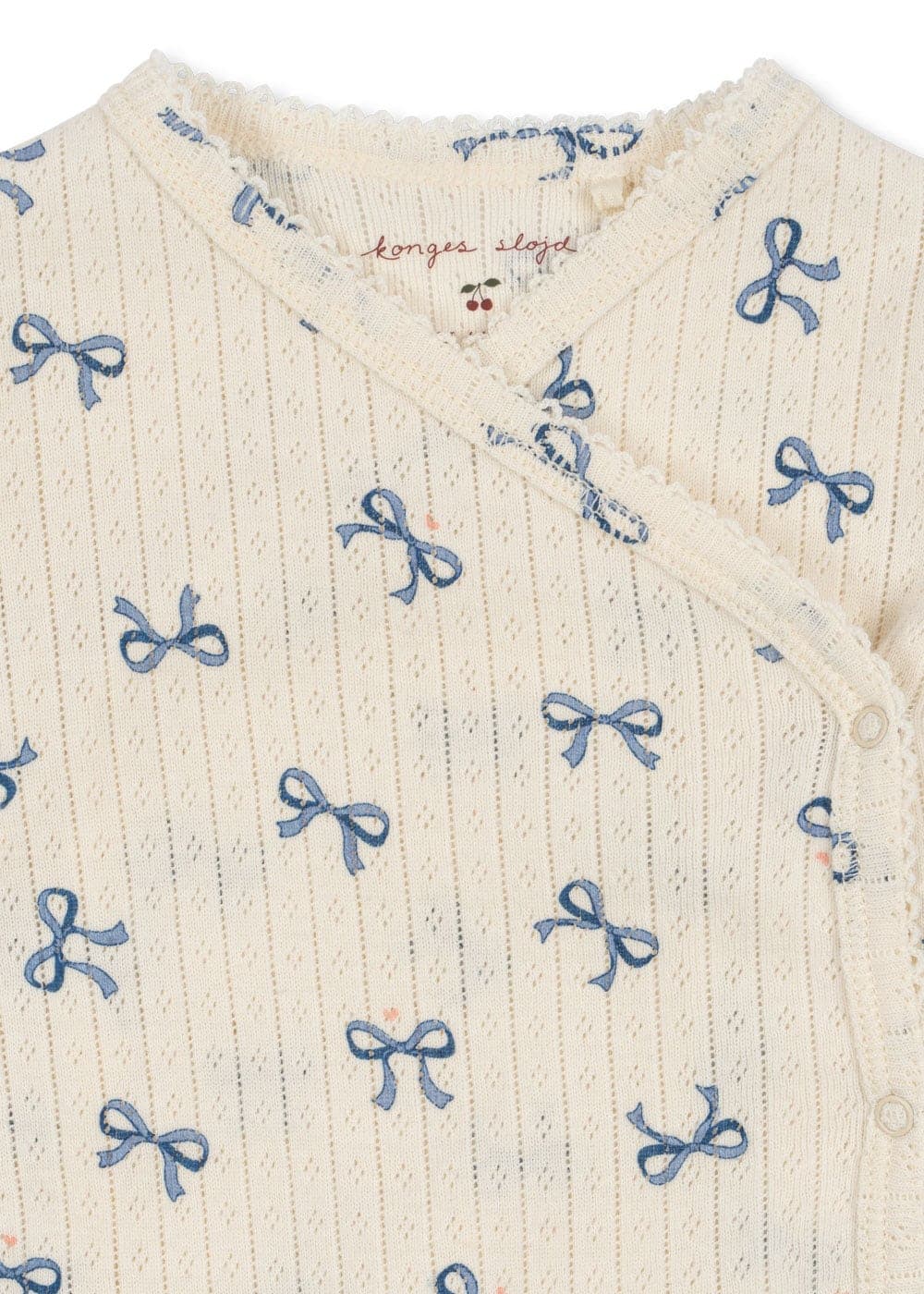 Konges Sløjd / Minnie Newborn body med sløjfer / Bow Blue — billede 3