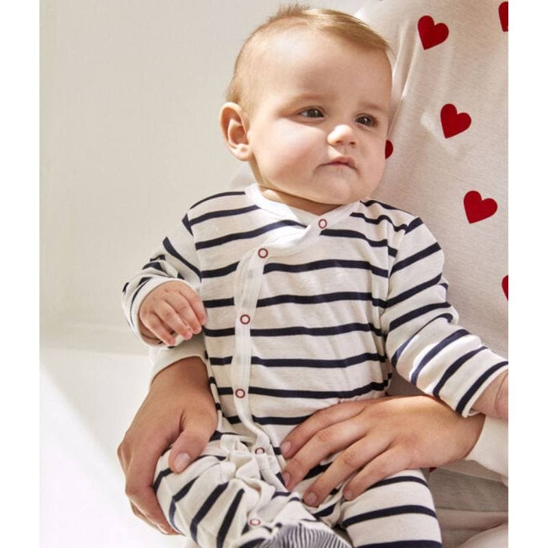 Petit Bateau / heldragt med fødder / striber — billede 1