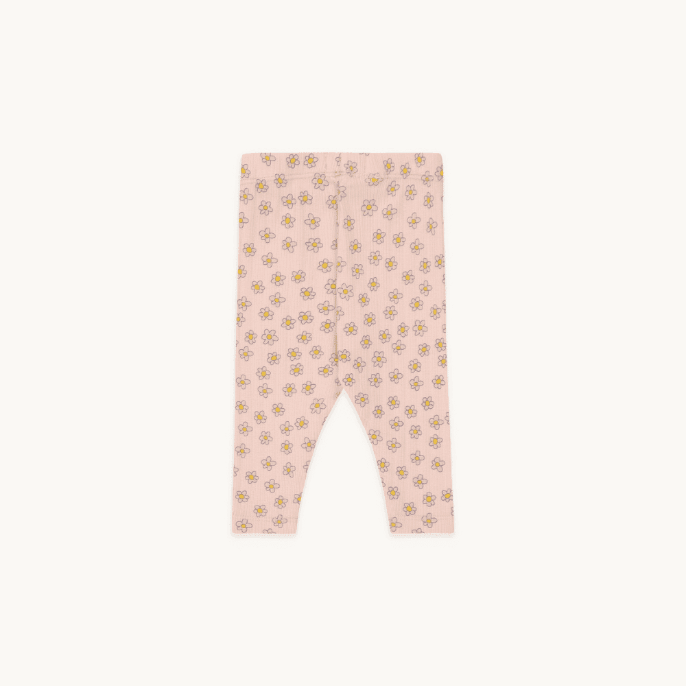 Tiny Cottons / Baby rib leggings med margueritter / lyserød — billede 2