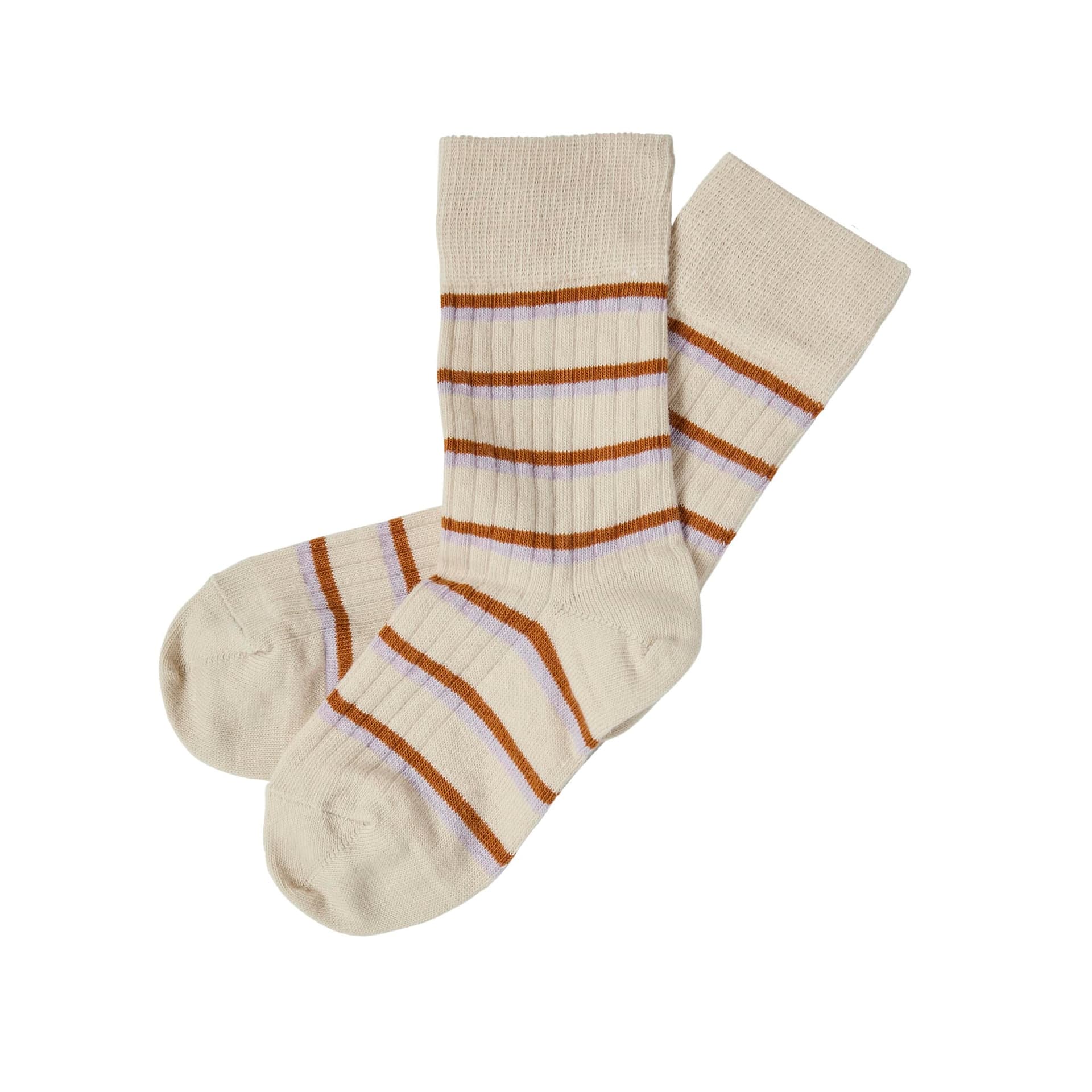 FUB — FUB / Stribede strømper / heather rust