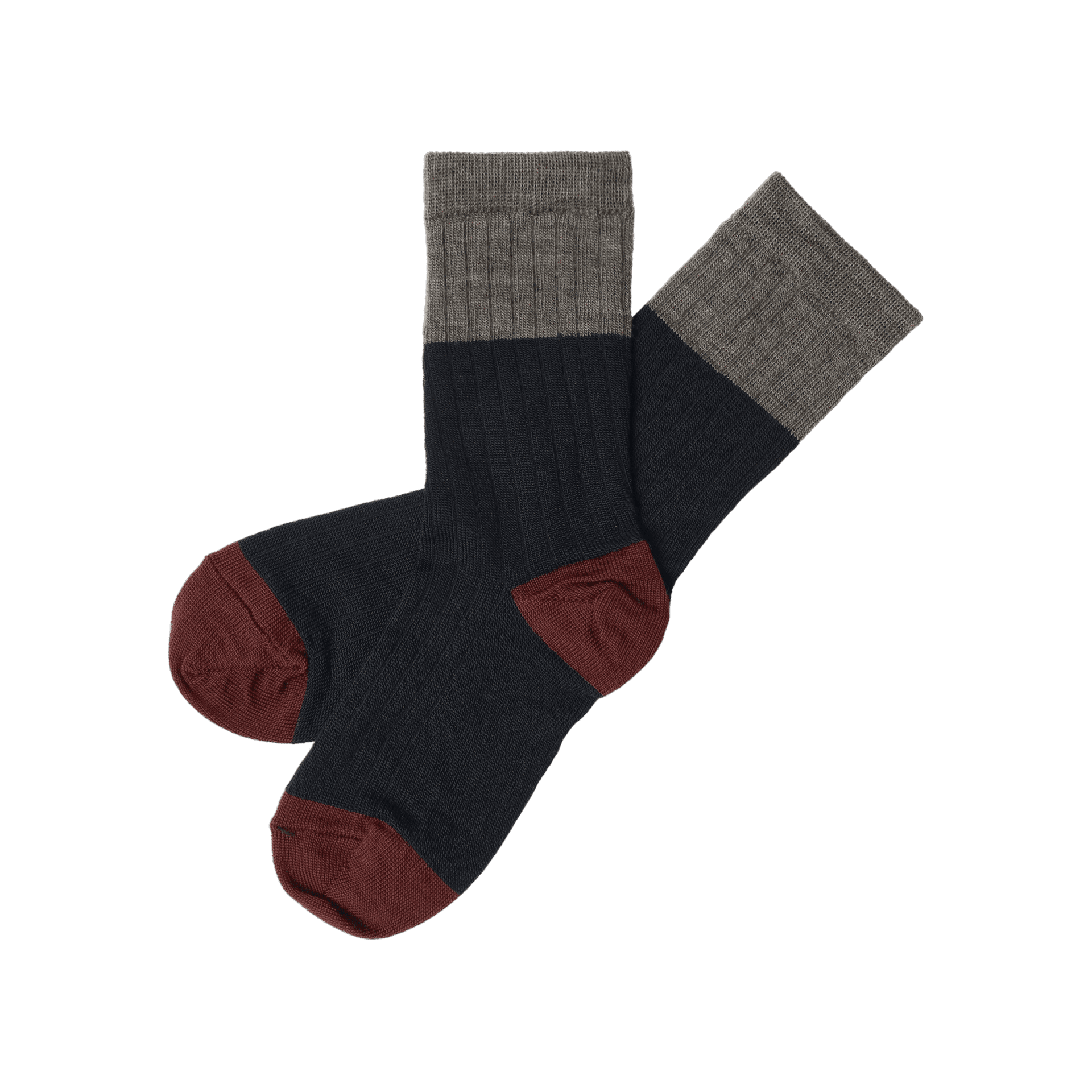 FUB — FUB / Colour Block Uld strømper / Dark Navy