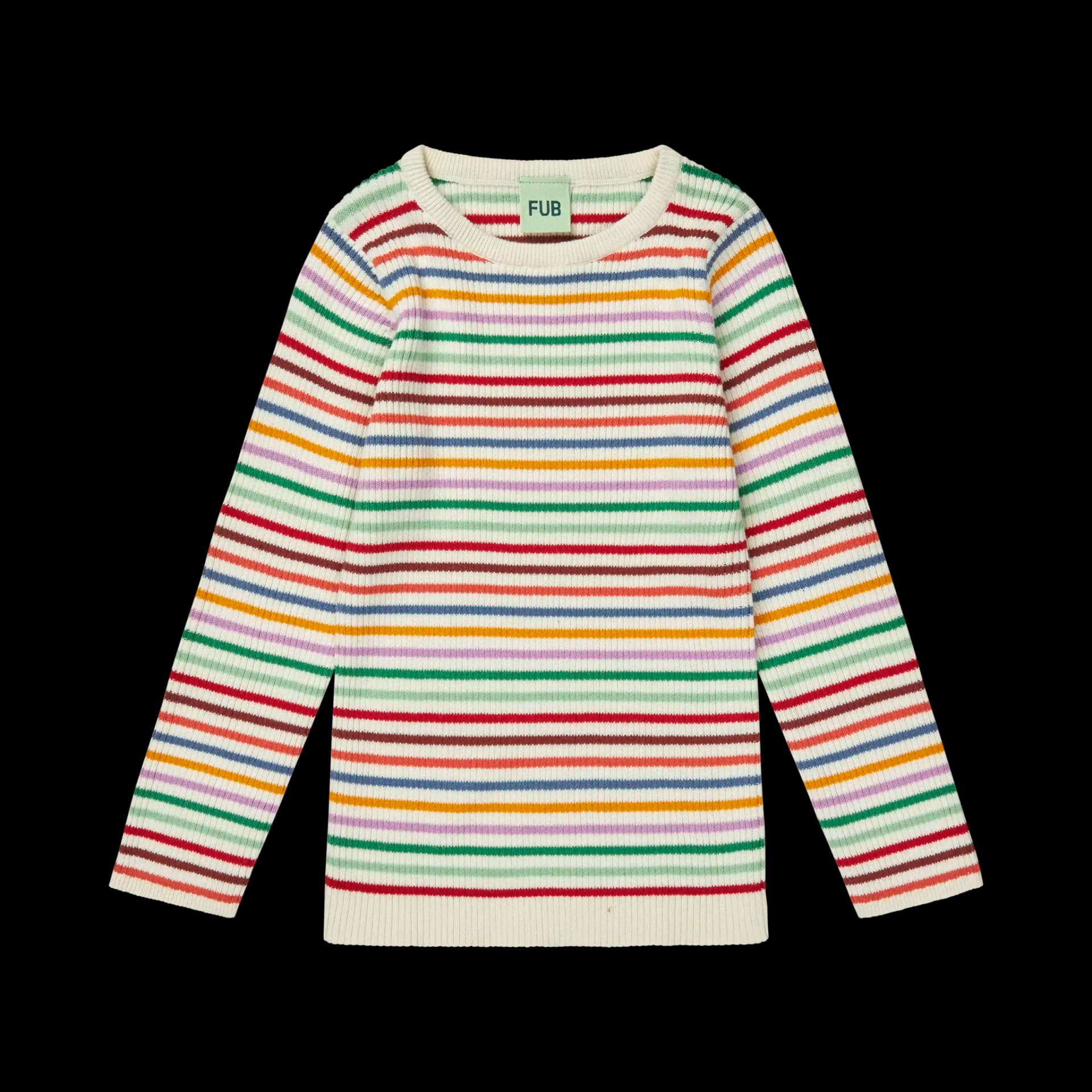 FUB — FUB / Stribet Rib Bomulds Bluse / Multistriber