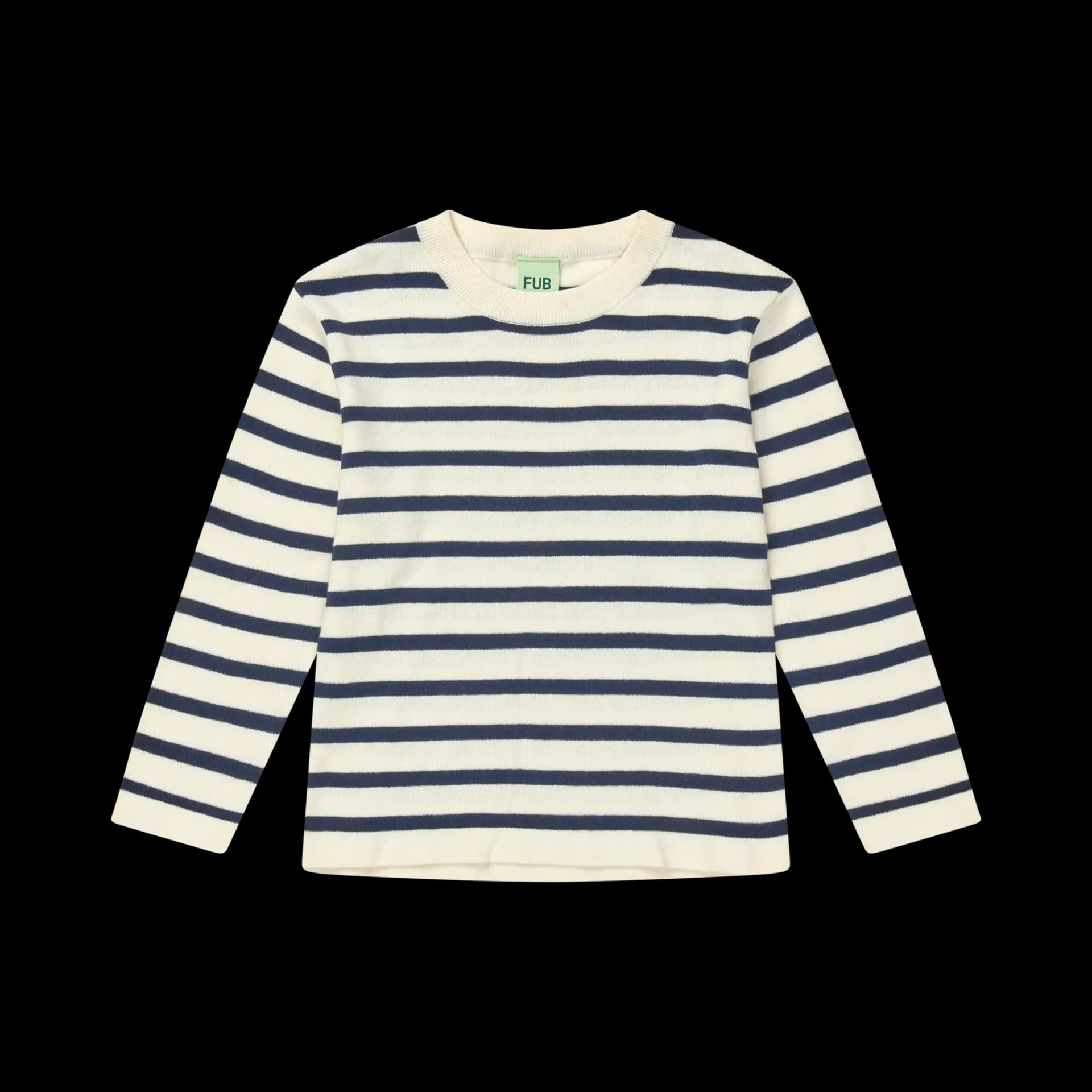 FUB — FUB / Langærmet Bomulds Bluse / Ecru Dark Navy