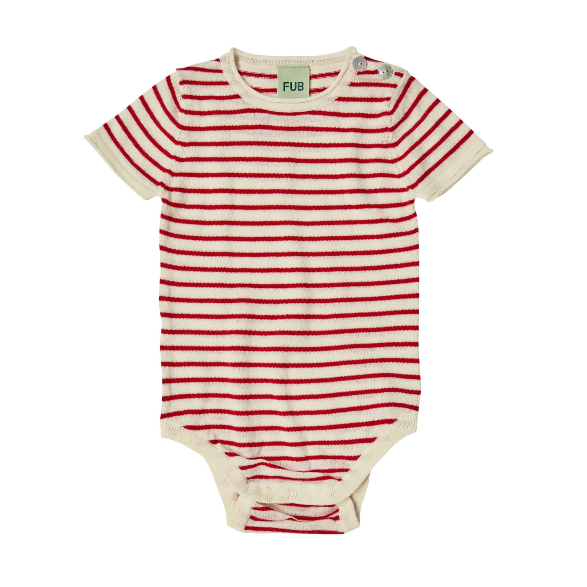 FUB — FUB / Kortærmet body bomuld / Crimson striber