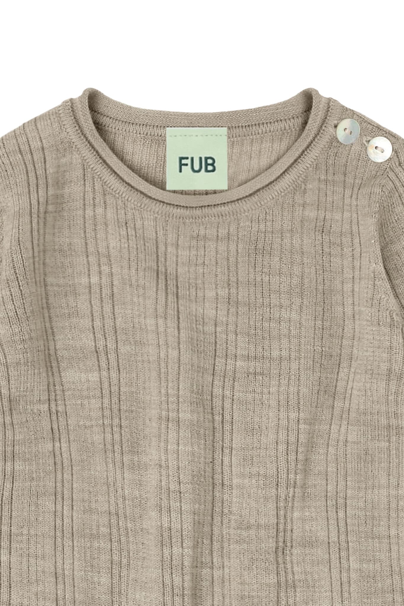 FUB / Baby Rib Uld Body / Oat Melange — billede 2
