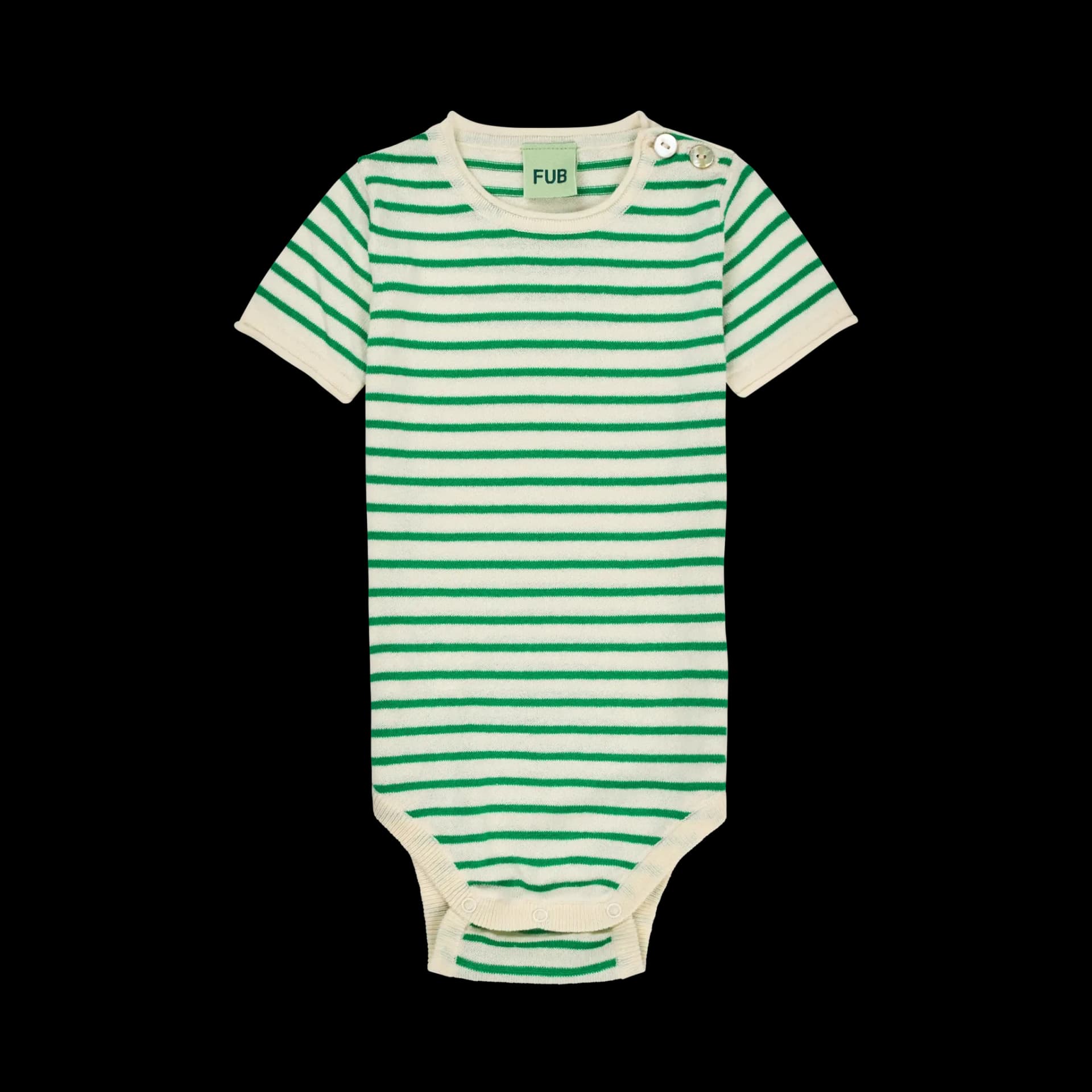 FUB — FUB / Baby Kortærmet Bomulds Body / Ecru Basil