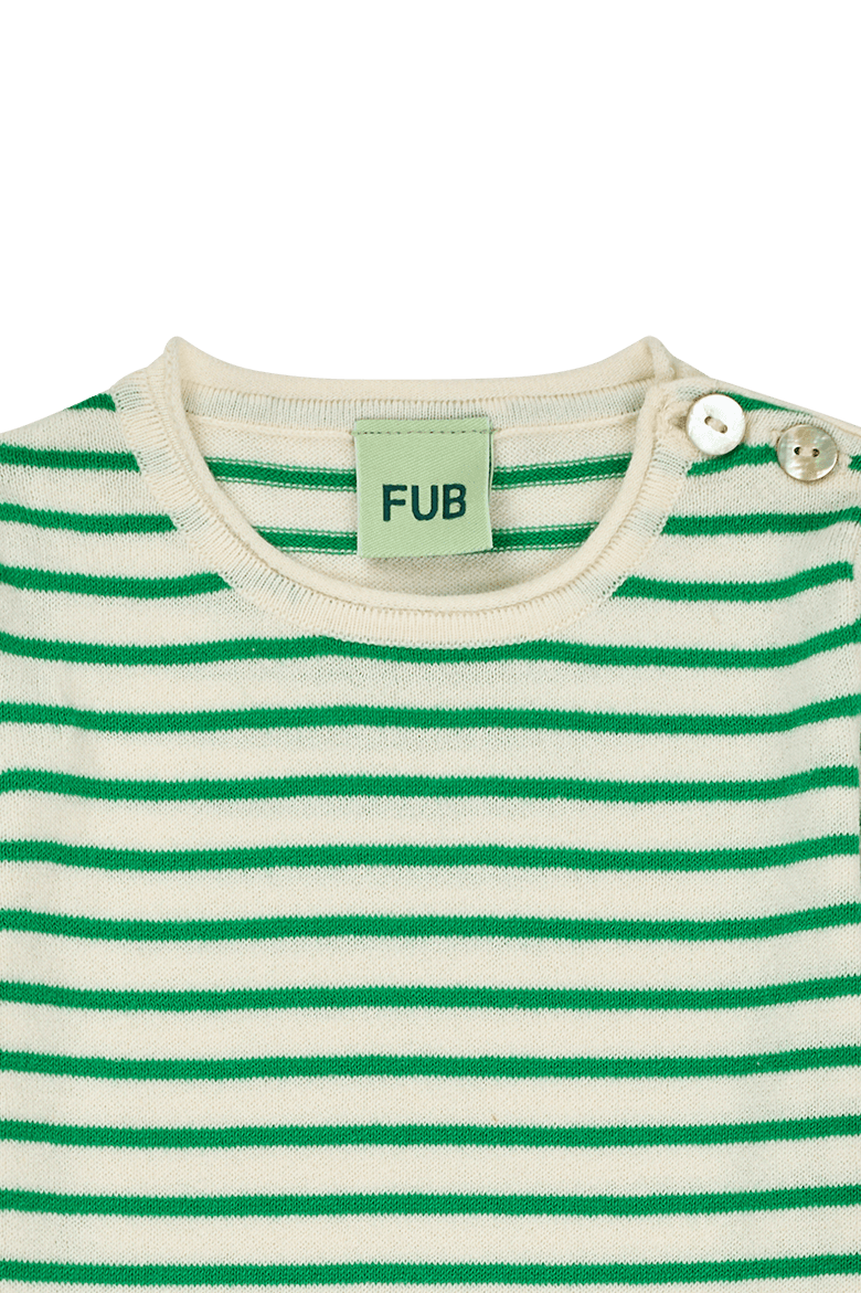 FUB / Baby Kortærmet Bomulds Body / Ecru Basil — billede 2