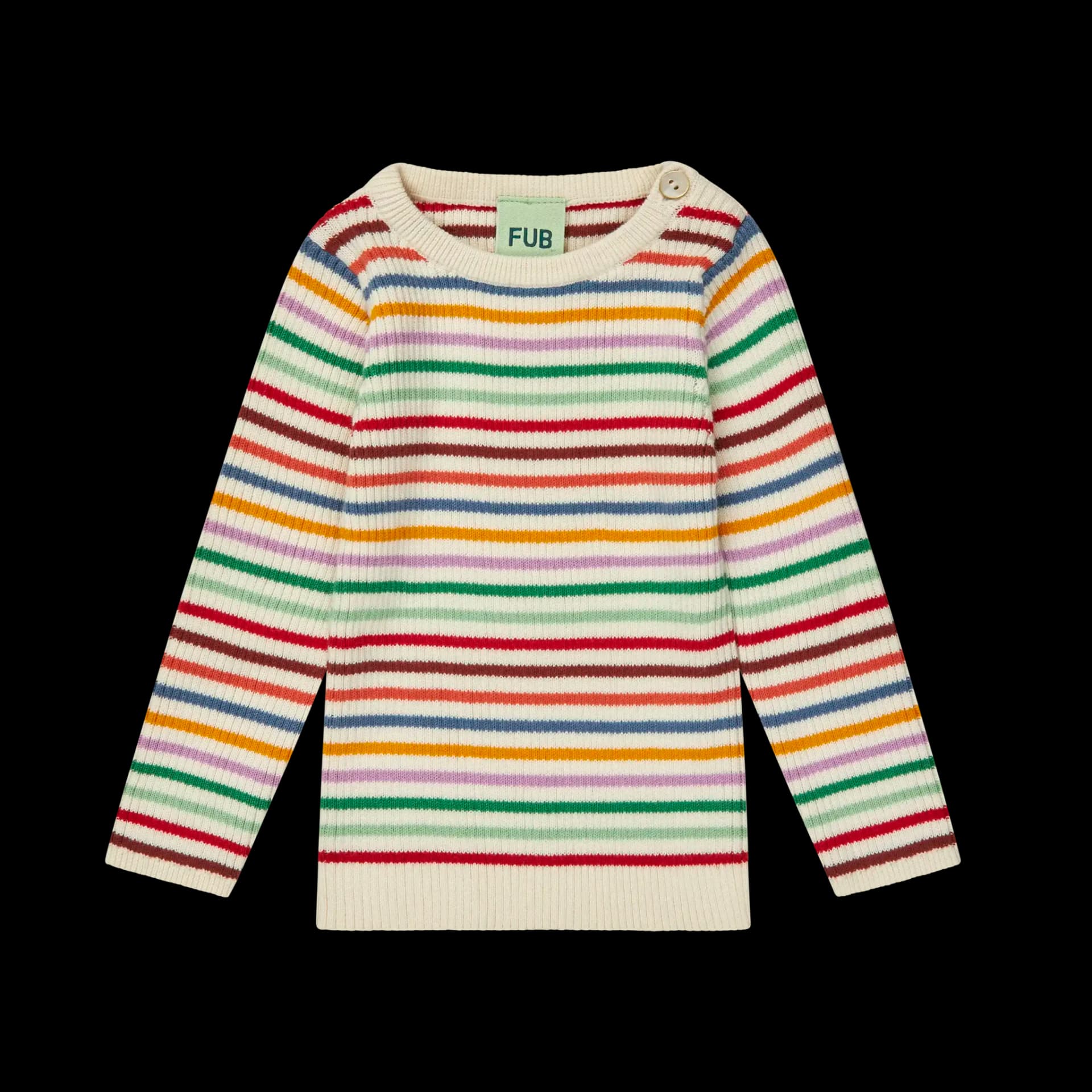 FUB — FUB / Baby Stribet Rib Bomulds Bluse / Multistriber