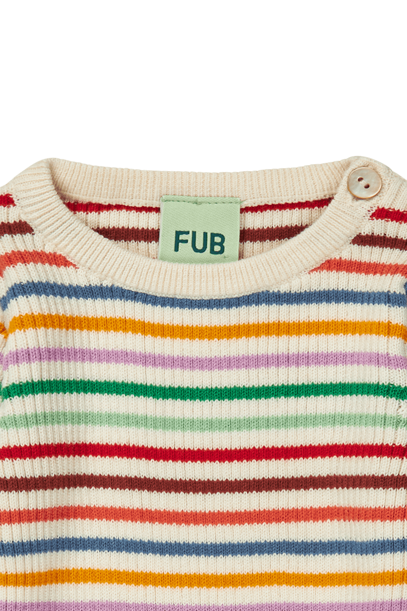 FUB / Baby Stribet Rib Bomulds Bluse / Multistriber — billede 2