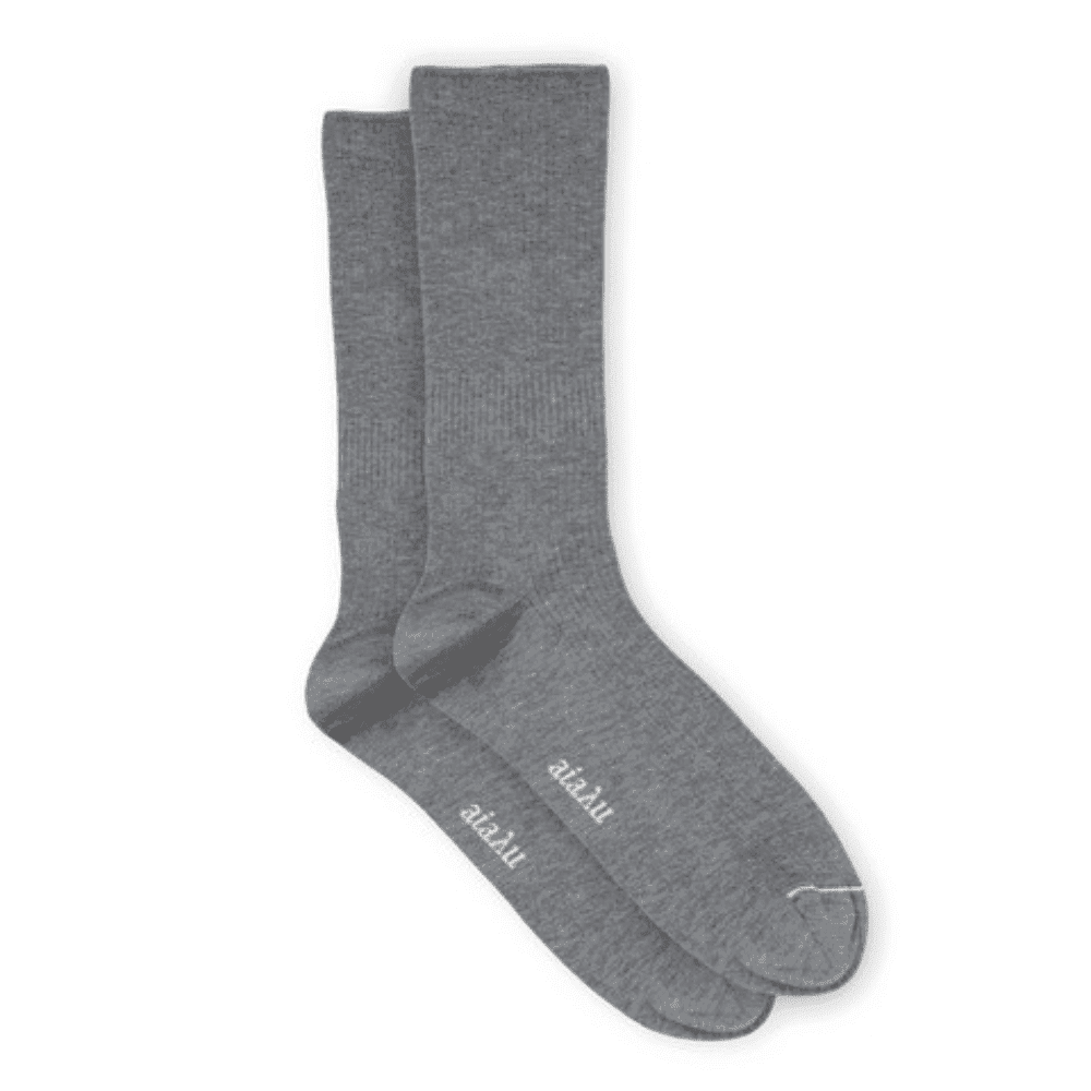 Aiayu / Bomulds Rib Strømper / Grey Melange — billede 2