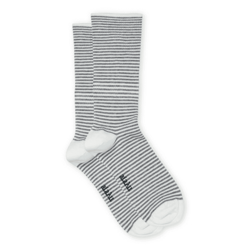 Aiayu / Bomulds Rib Strømper / Mix Grey Striber — billede 1