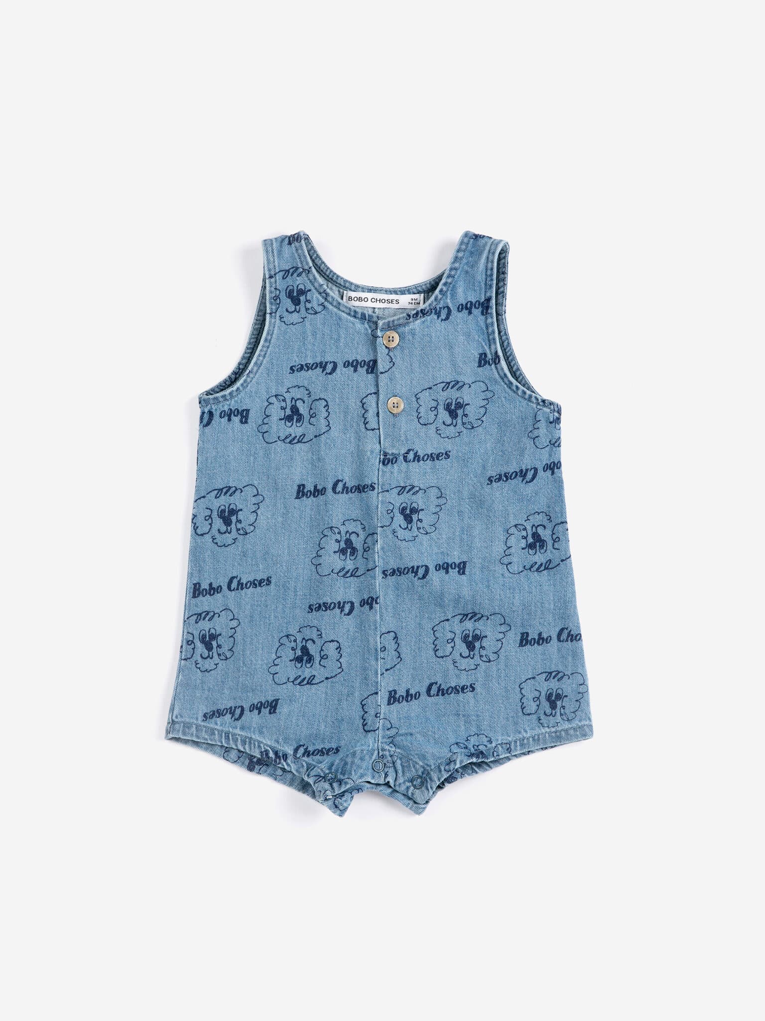 Bobo Choses — Bobo Choses / Pickles The Dog all over denim playsuit Baby
