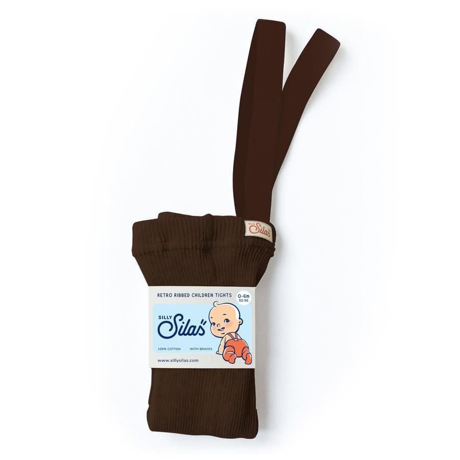 Silly Silas / Strømpebukser med seler - Chocolate brown — billede 2