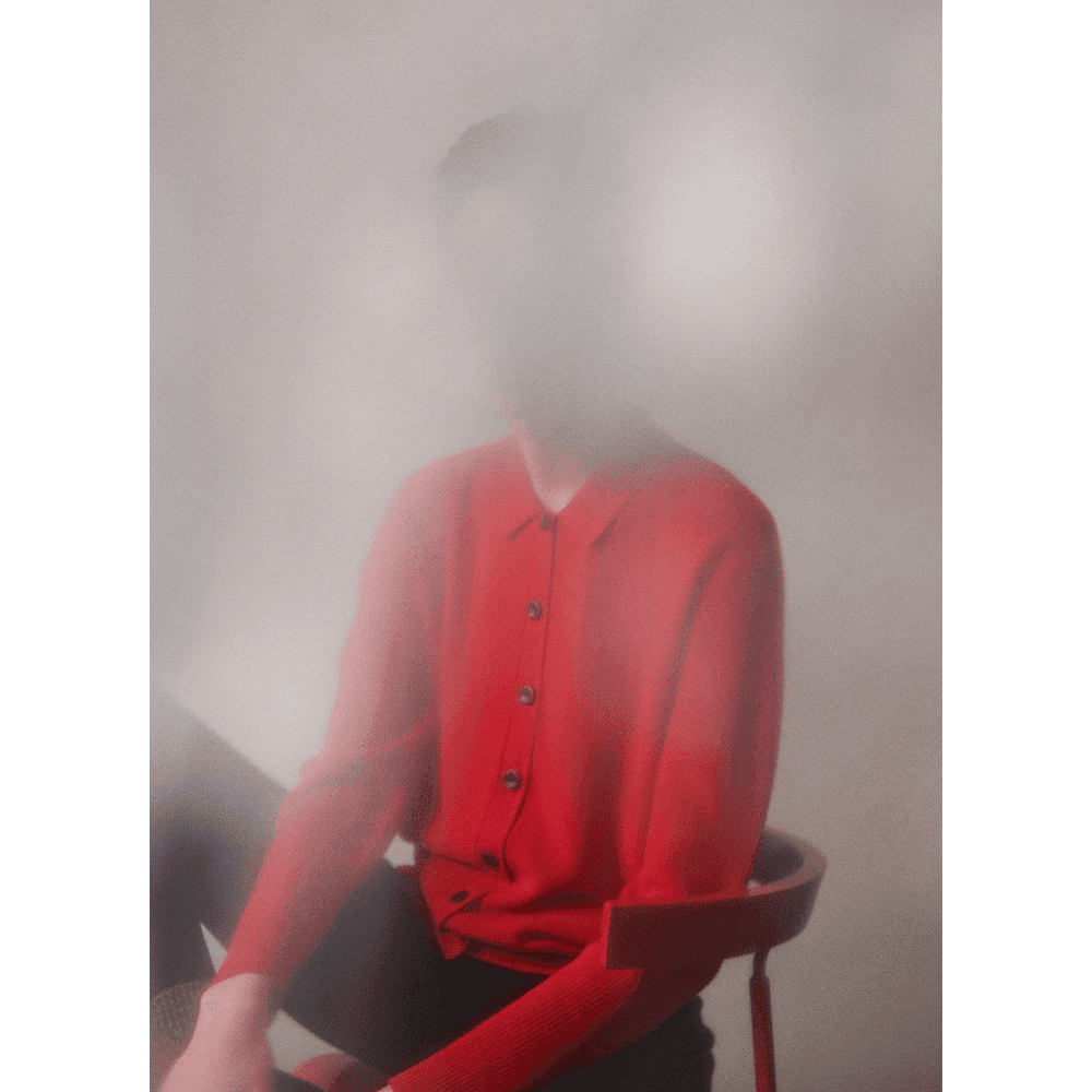 FUB Woman / Uld Cardigan med Polo krave / Rød — billede 2
