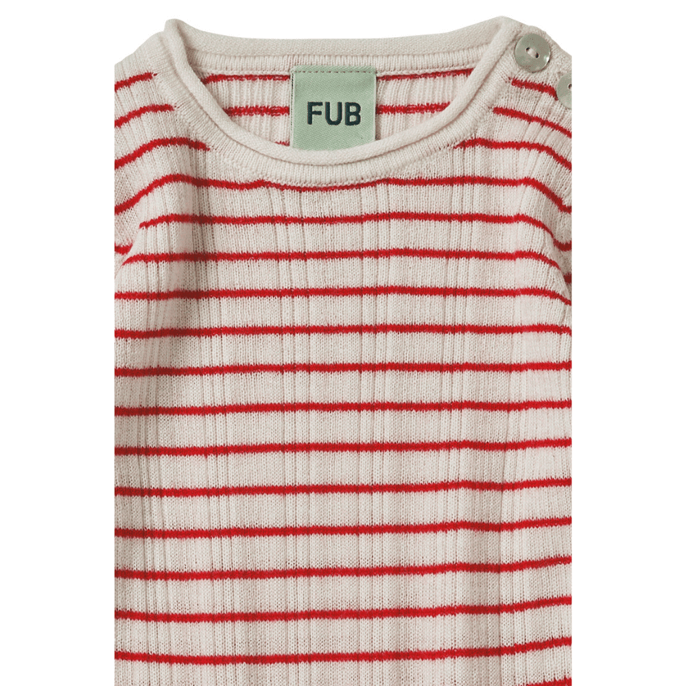 FUB / Baby rib uld body / røde striber — billede 2