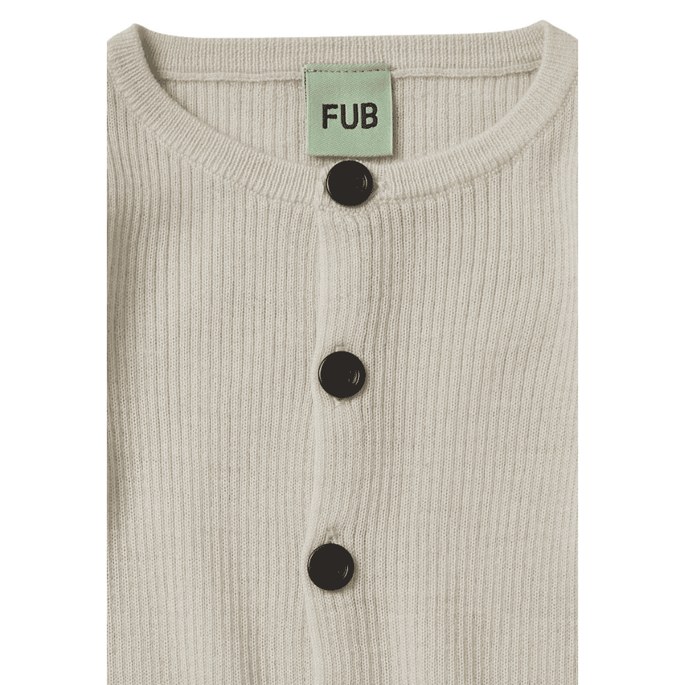 FUB / Baby rib uld cardigan / ecru — billede 2