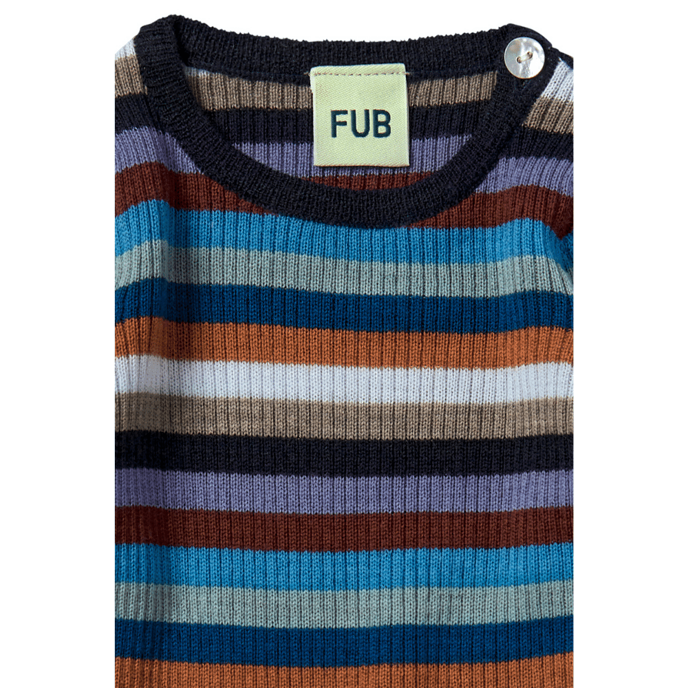 FUB / Baby rib uld bluse / multi striber — billede 2