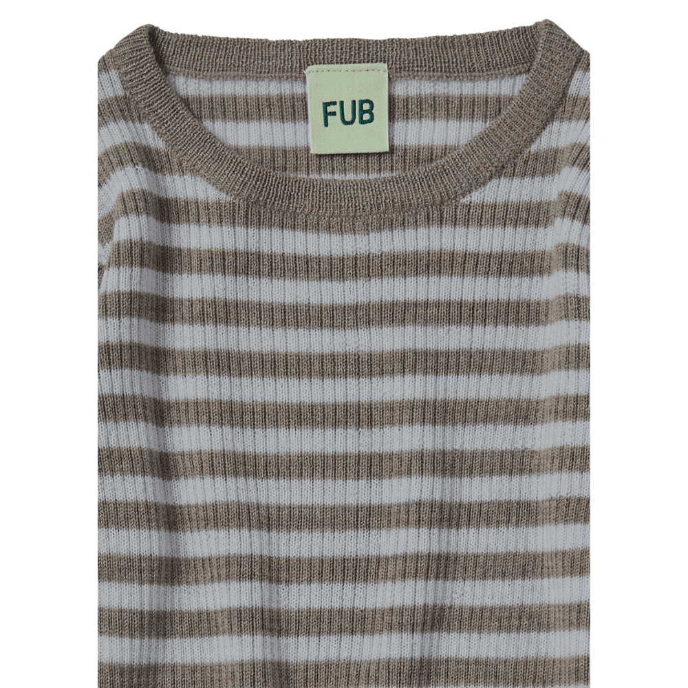 FUB / Rib uld bluse / hazel melange ice striber — billede 2