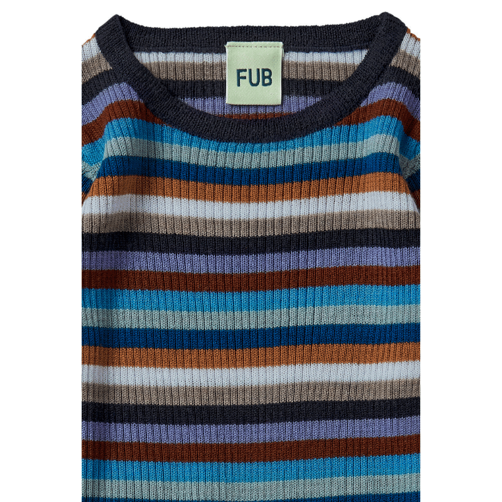 FUB / Rib uld bluse / multi striber — billede 2