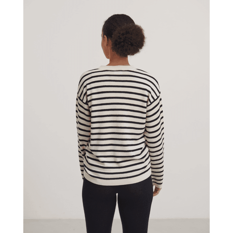 FUB / Løs Stribet Uld Bluse / Navy — billede 2