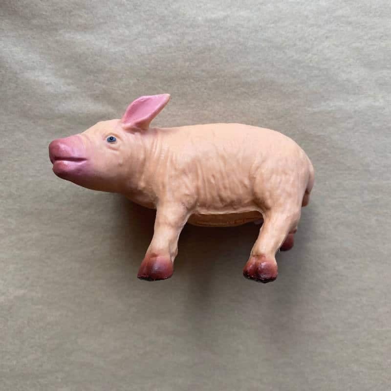 Green Rubber Toys / Bondegårdsdyr / Baby gris — billede 1