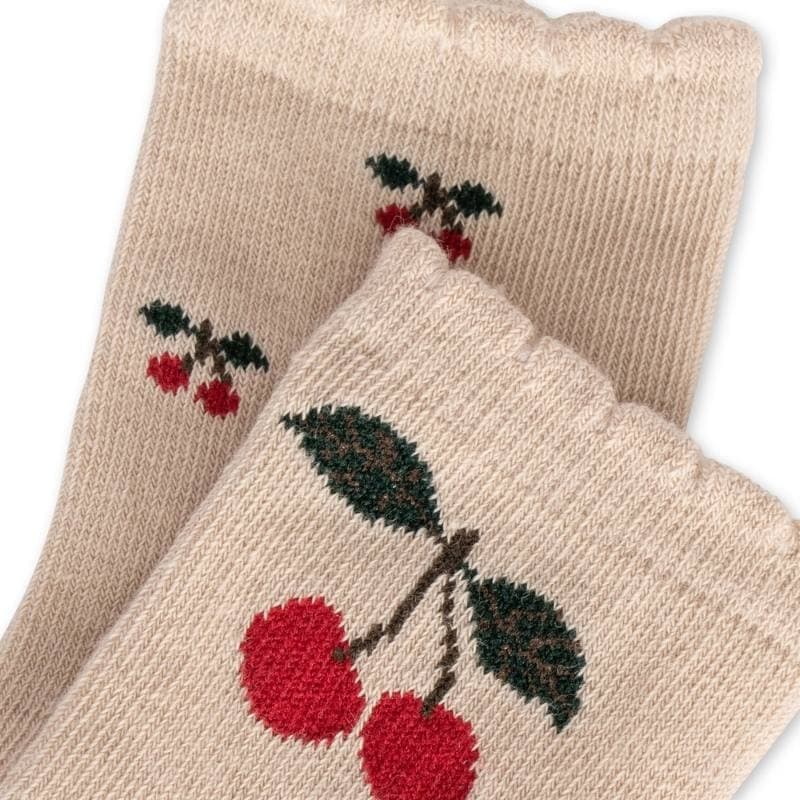 Konges Sløjd / 2 pak strømper med cherry print — billede 4
