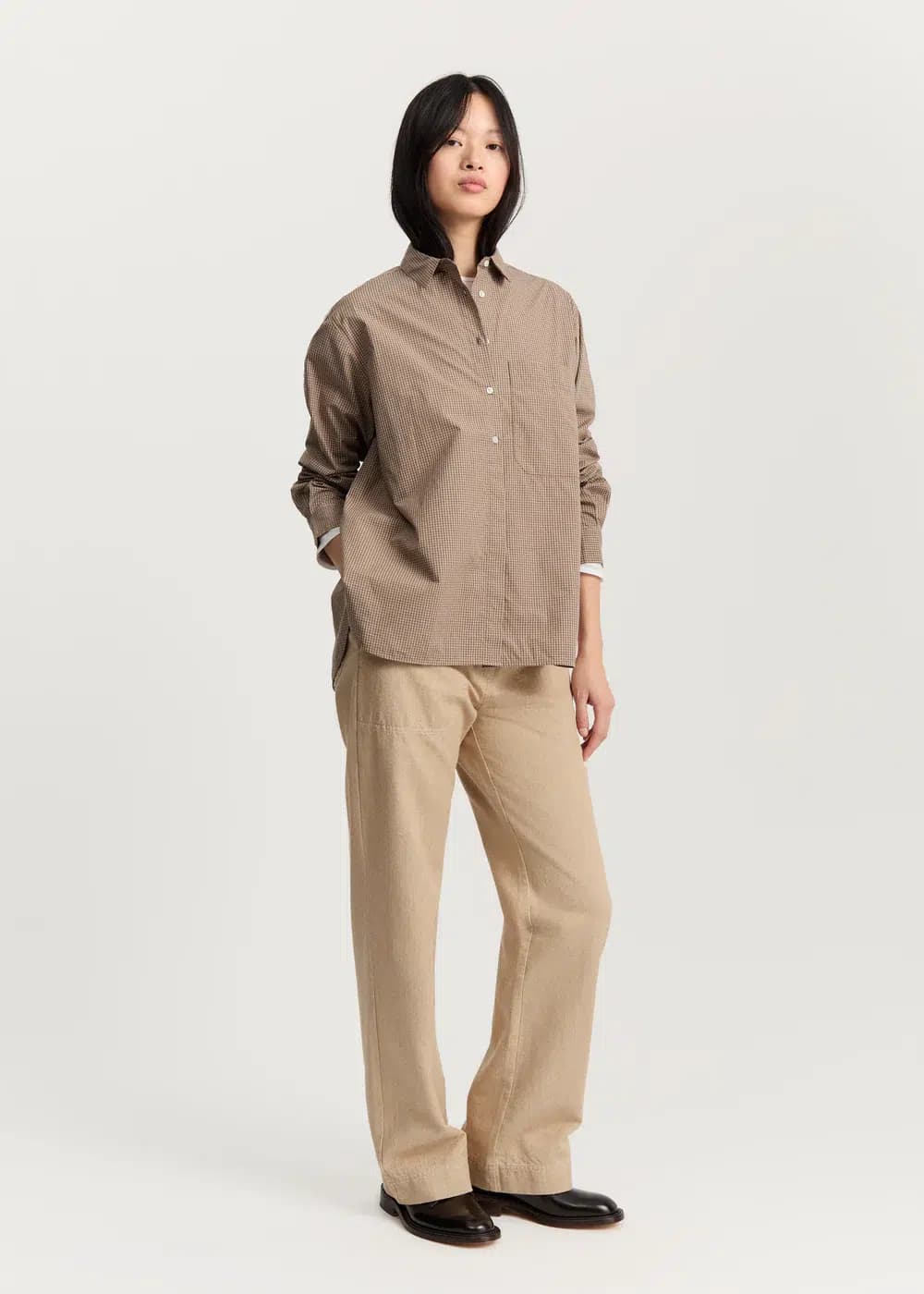 Aiayu / Lynette Shirt Check / Mix Fossil — billede 3