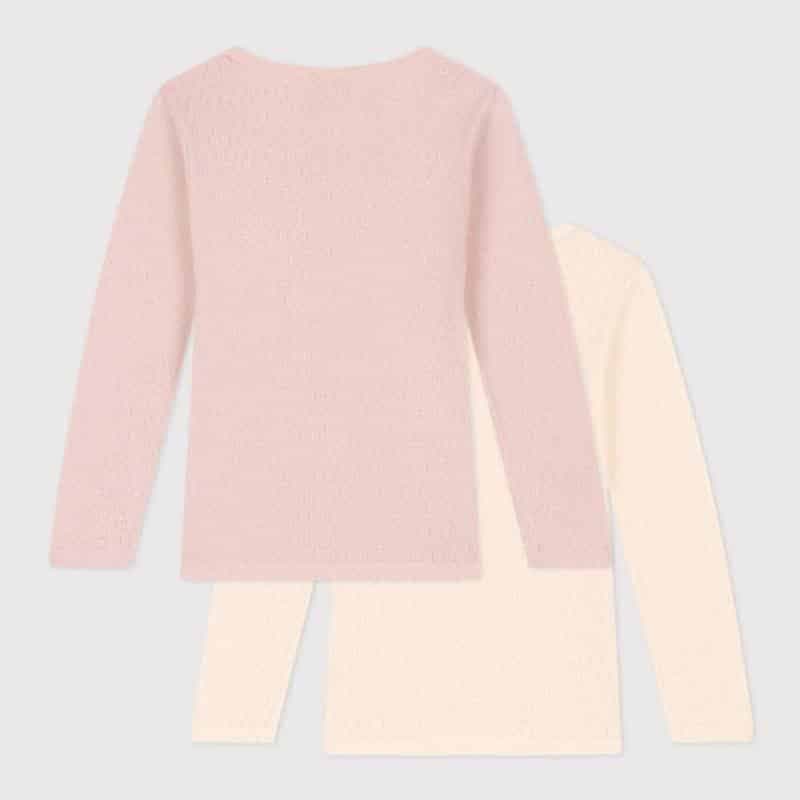 Petit Bateau / 2 pak bluse / lyserød beige — billede 2