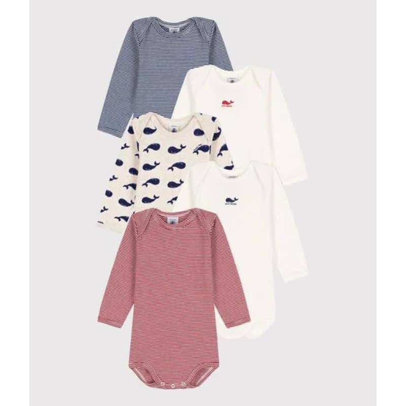 Petit Bateau / 5 pak body / hvaler — billede 1